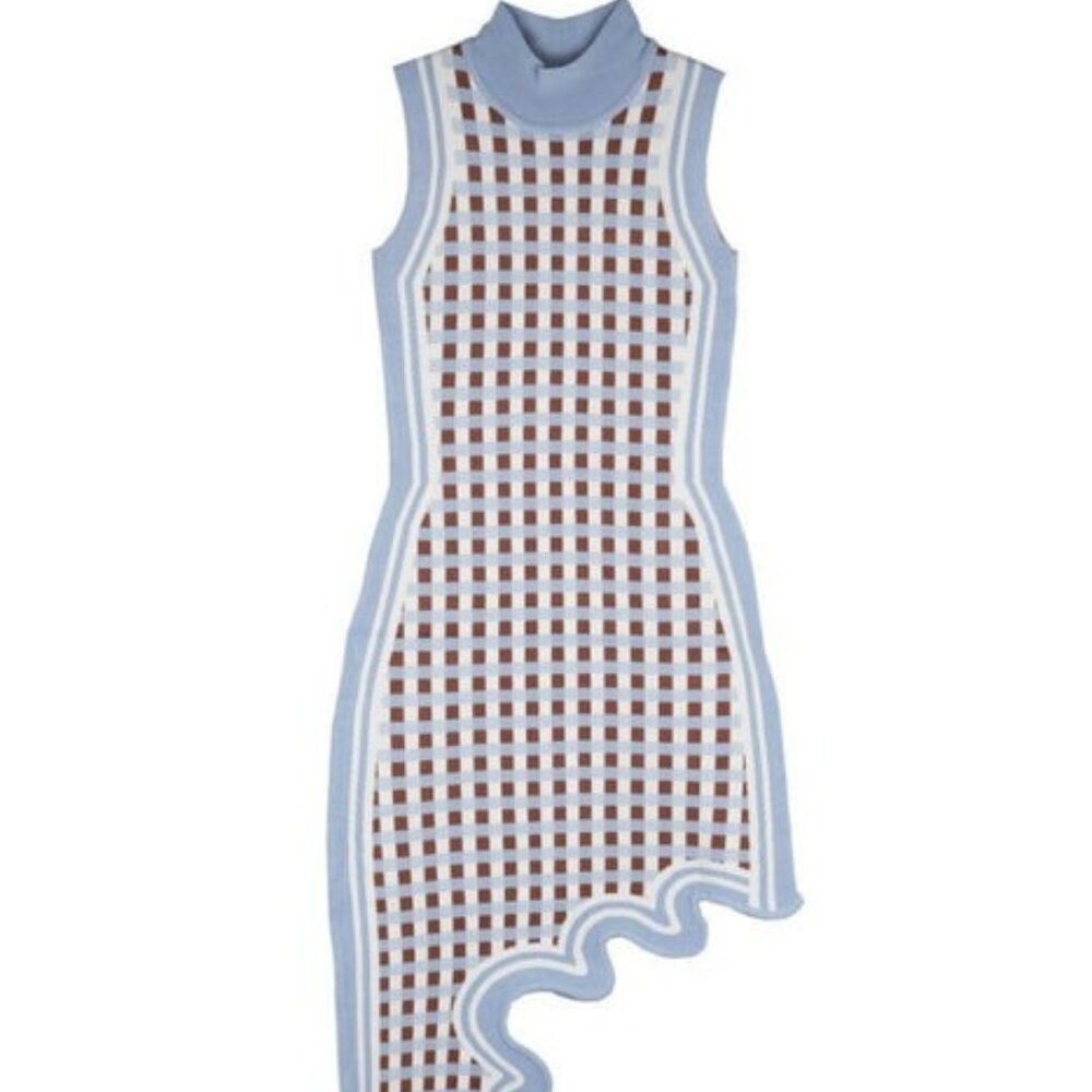 PH5 Lydia Wavy Asymmetric Dress Blue Multicolor - S